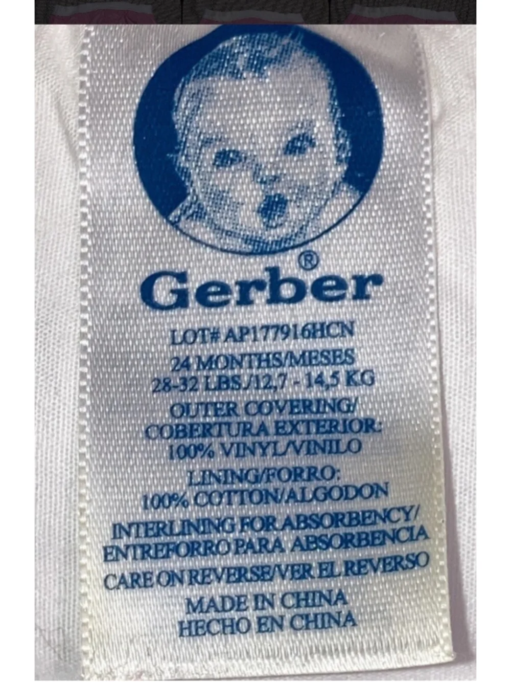 Vintage Pink Baby Gerber Plastic Diaper Cover Rubber Pants Vinyl Lined Padded 2T